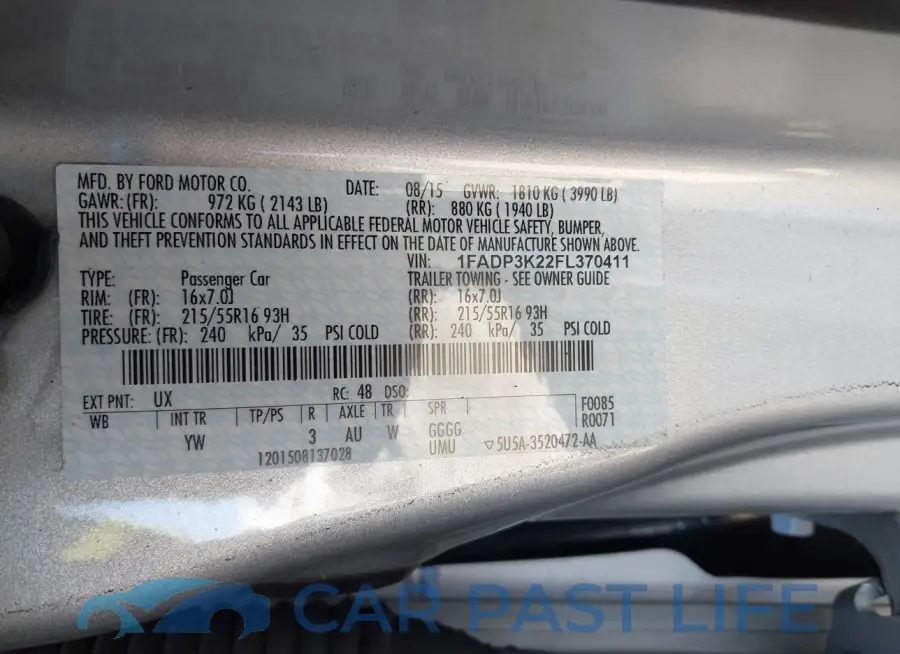 1FADP3K22FL370411# 9