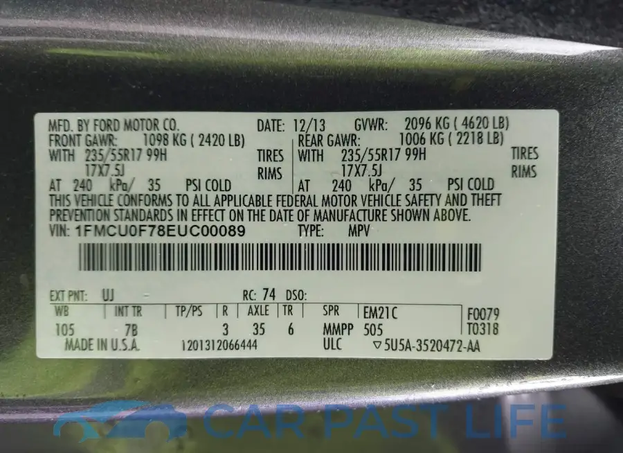 1FMCU0F78EUC00089# 9