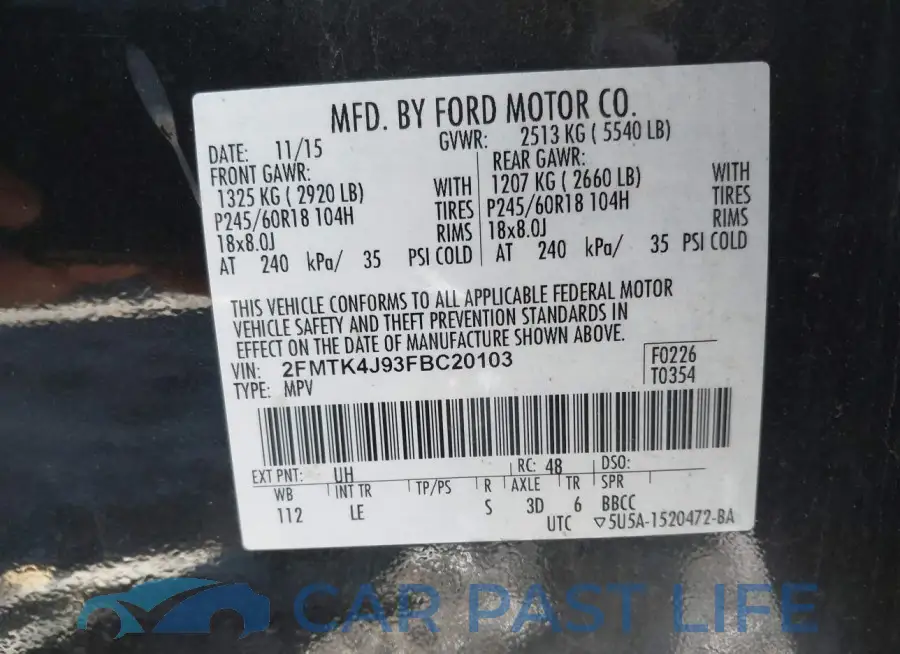 2FMTK4J93FBC20103# 9