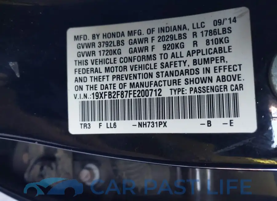 19XFB2F87FE200712# 9