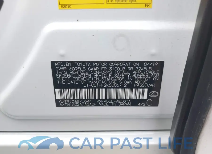 JTHC51FF2K5006712# 9