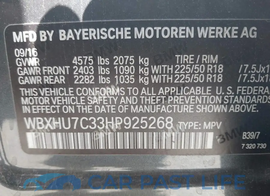 WBXHU7C33HP925268# 9