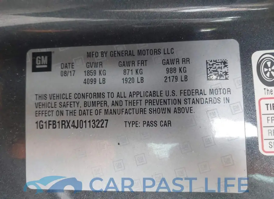 1G1FB1RX4J0113227# 9