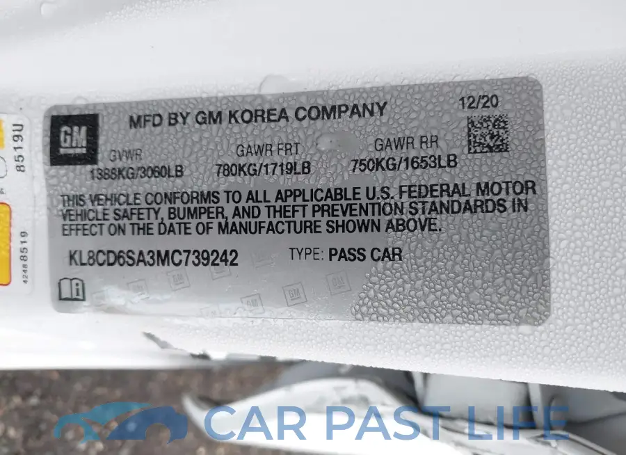 KL8CD6SA3MC739242# 9