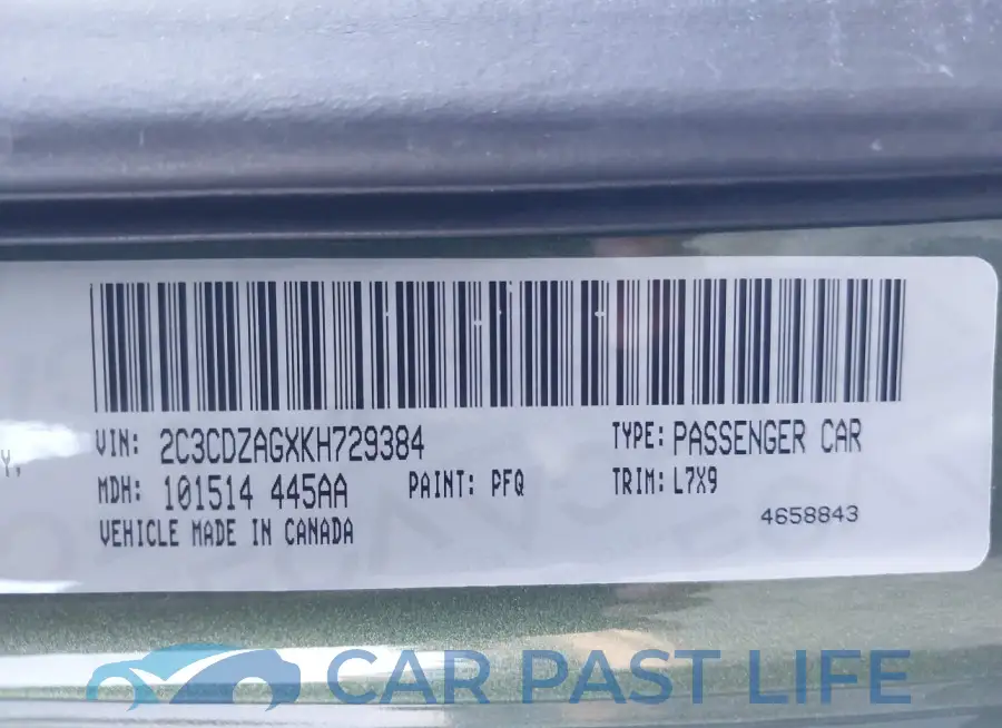 2C3CDZAGXKH729384# 9