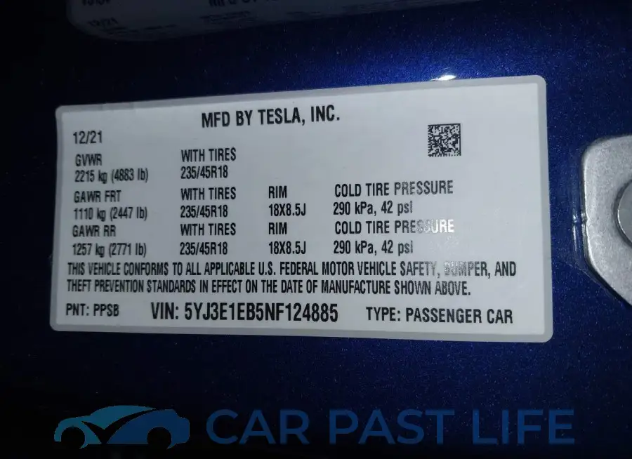 5YJ3E1EB5NF124885# 9