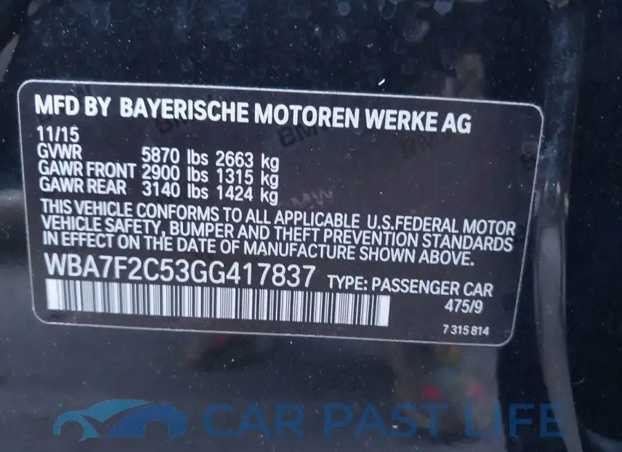 WBA7F2C53GG417837# 9