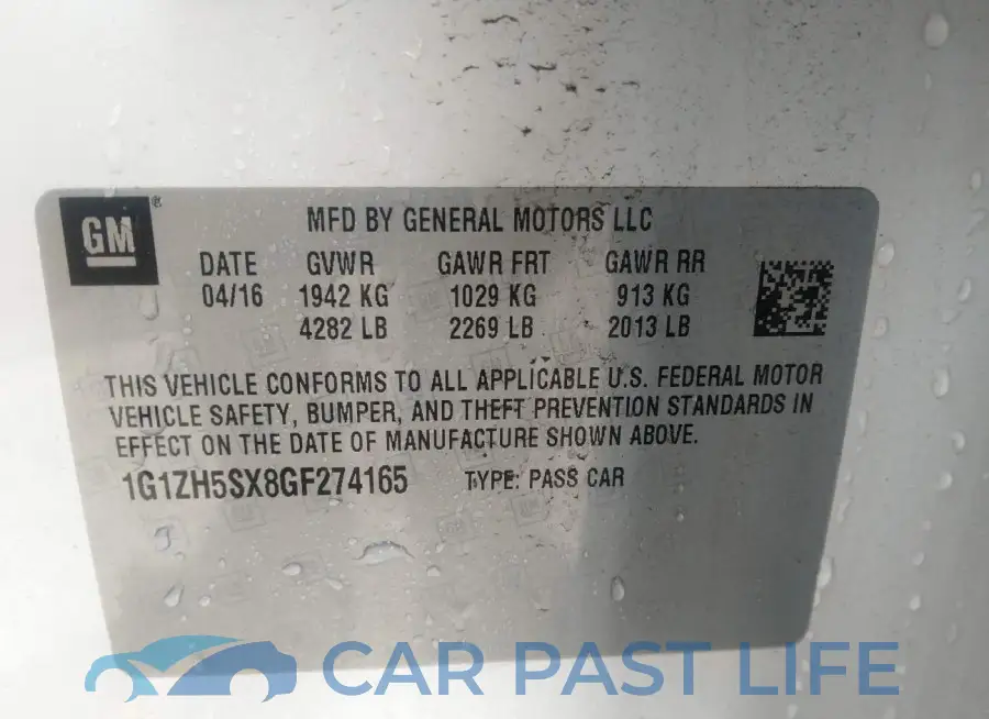 1G1ZH5SX8GF274165# 9