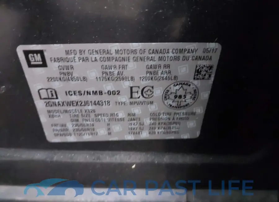 2GNAXWEX2J6144318# 9