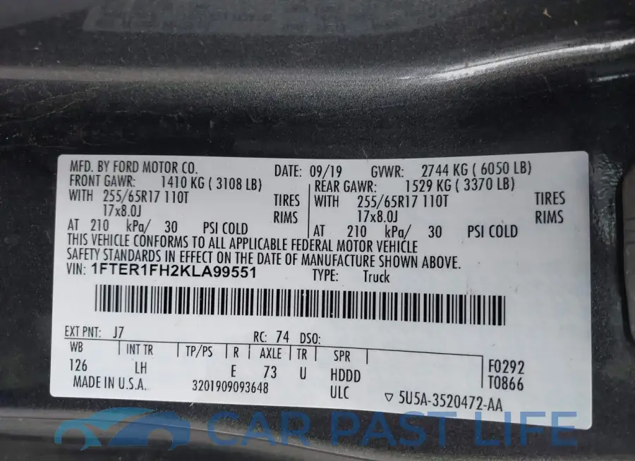 1FTER1FH2KLA99551# 9