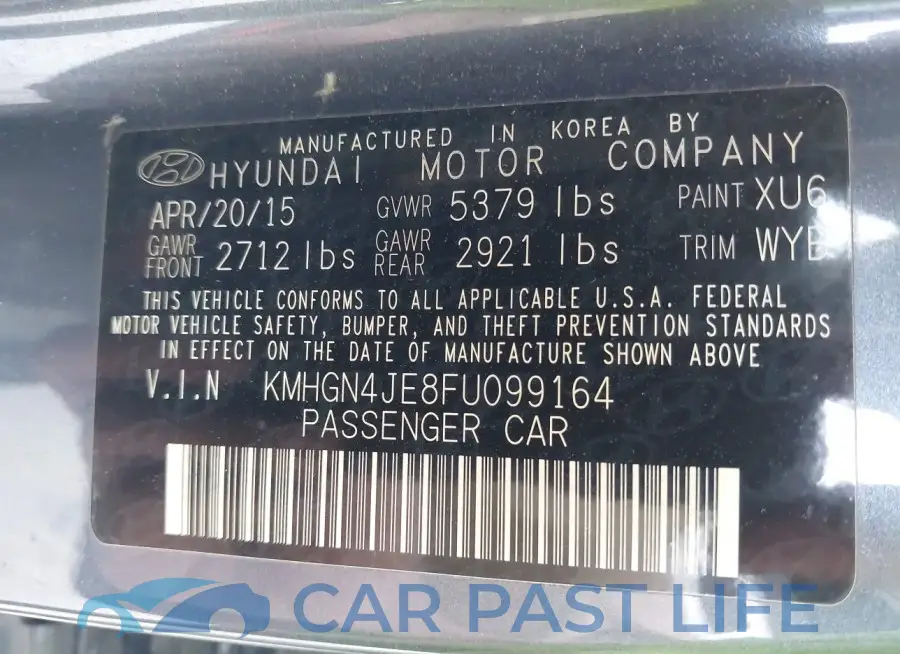 KMHGN4JE8FU099164# 9