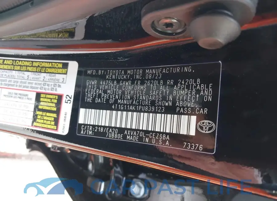 4T1G11AK1PU839123# 9