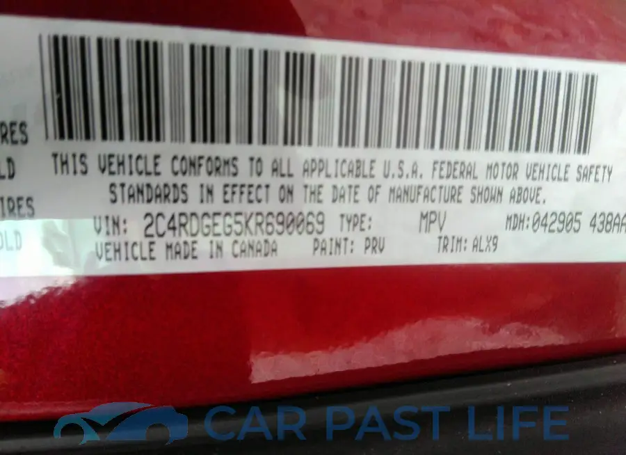 2C4RDGEG5KR690069# 9