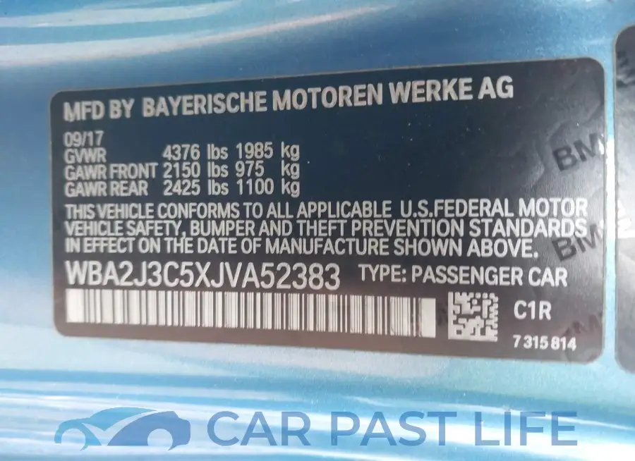 WBA2J3C5XJVA52383# 9
