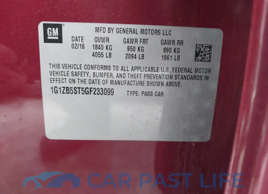 1G1ZB5ST5GF233099# 9