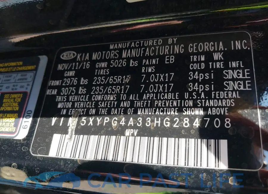5XYPG4A33HG284708# 9