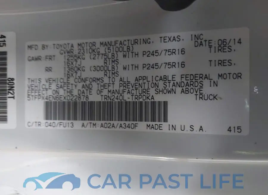 5TFPX4EN6EX022878# 9
