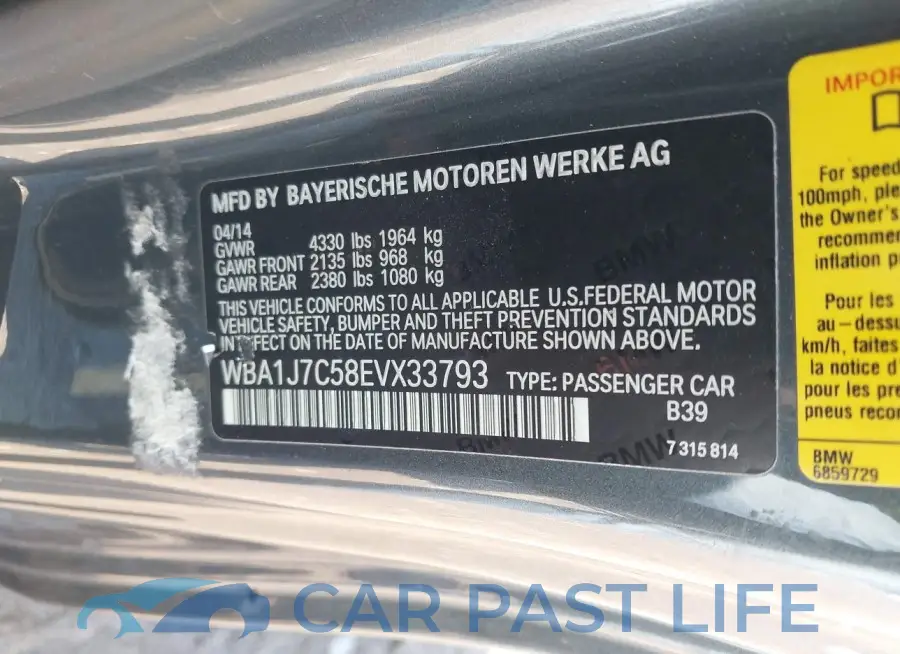 WBA1J7C58EVX33793# 9