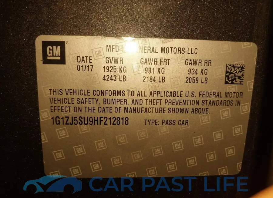 1G1ZJ5SU9HF212818# 9