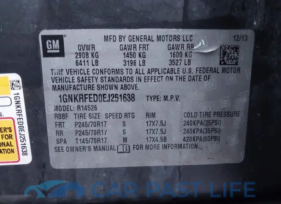 1GNKRFED0EJ251638# 9