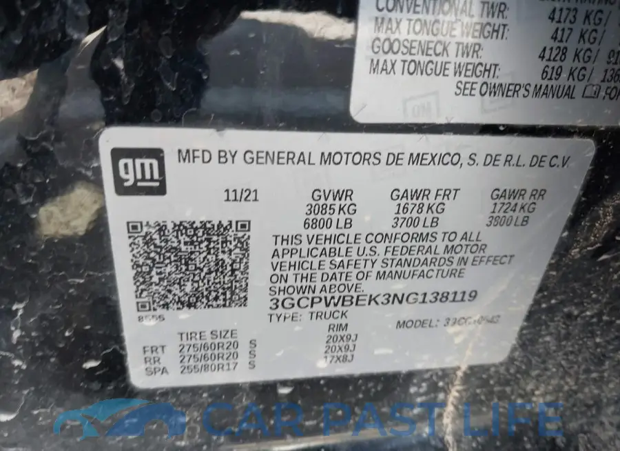 3GCPWBEK3NG138119# 9