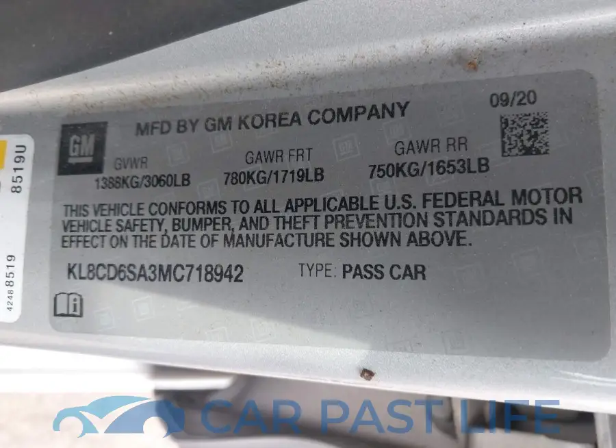 KL8CD6SA3MC718942# 9