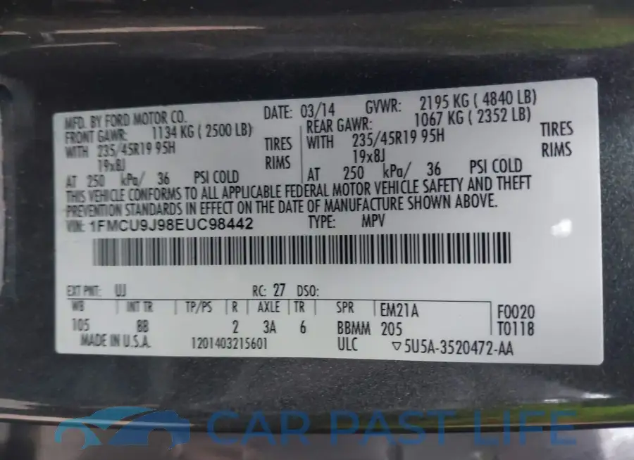 1FMCU9J98EUC98442# 9