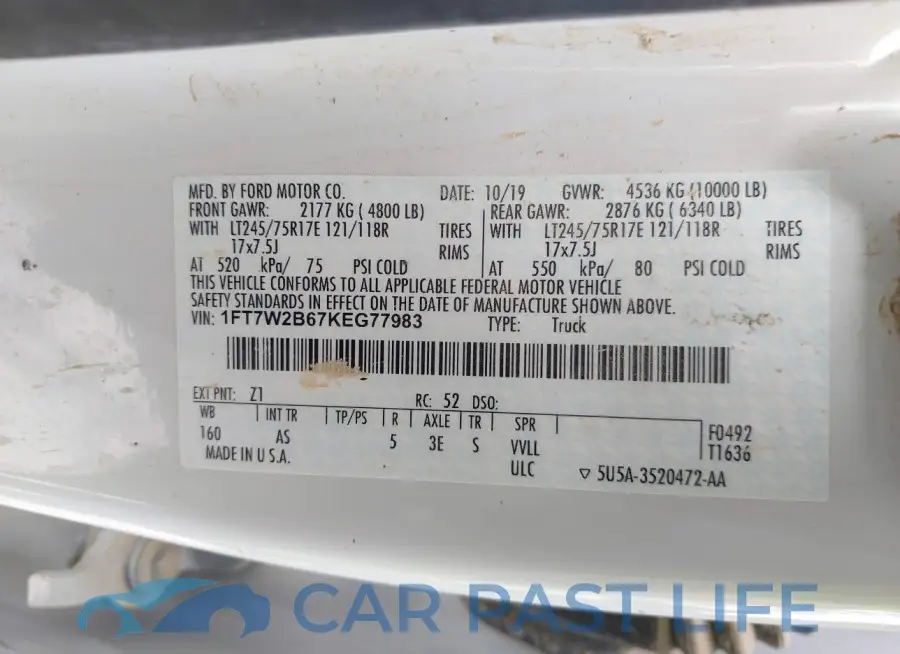 1FT7W2B67KEG77983# 9