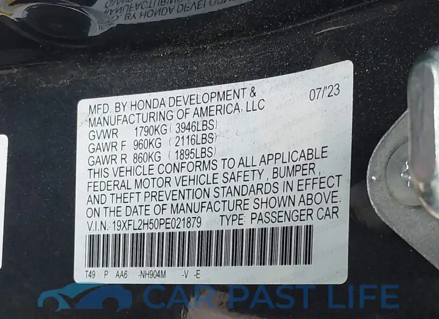 19XFL2H50PE021879# 9