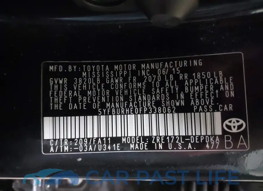 5YFBURHE0FP338062# 9