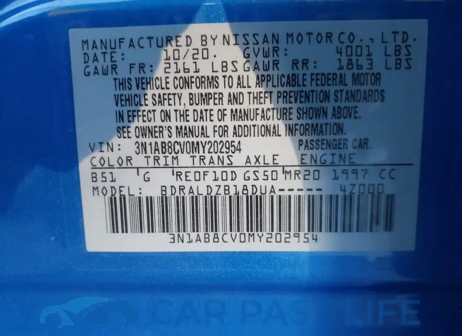 3N1AB8CV0MY202954# 9
