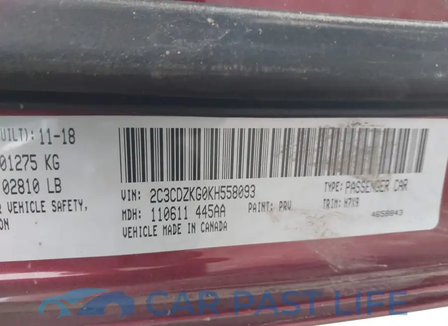 2C3CDZKG0KH558093# 9