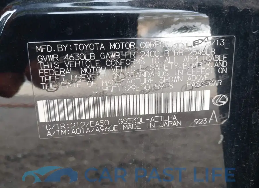 JTHBF1D29E5018918# 9