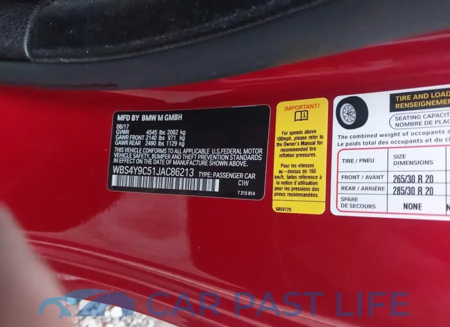 WBS4Y9C51JAC86213# 9