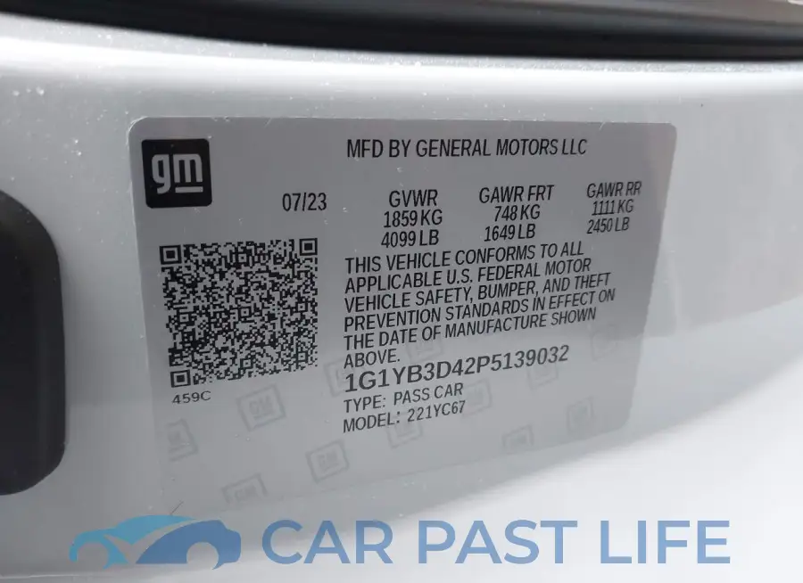 1G1YB3D42P5139032# 9