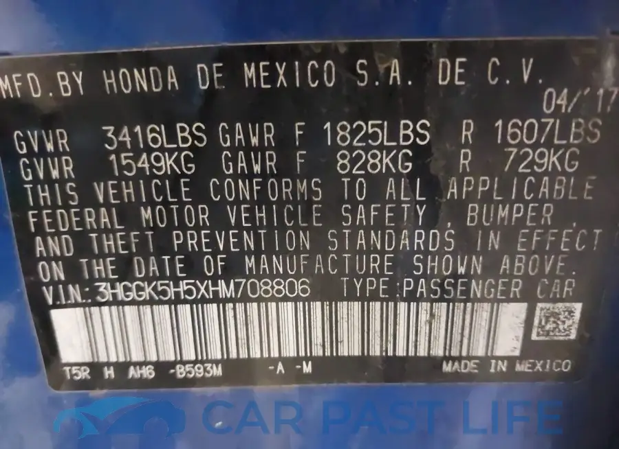 3HGGK5H5XHM708806# 9