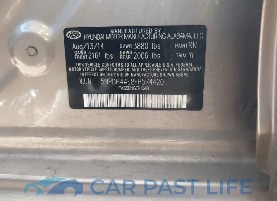 5NPDH4AE8FH574420# 9