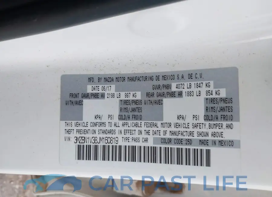 3MZBN1V38JM160819# 9