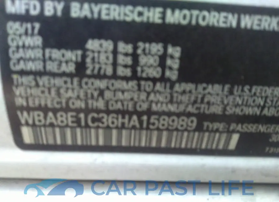 WBA8E1C36HA158989# 9