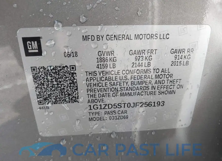 1G1ZD5ST0JF256193# 9