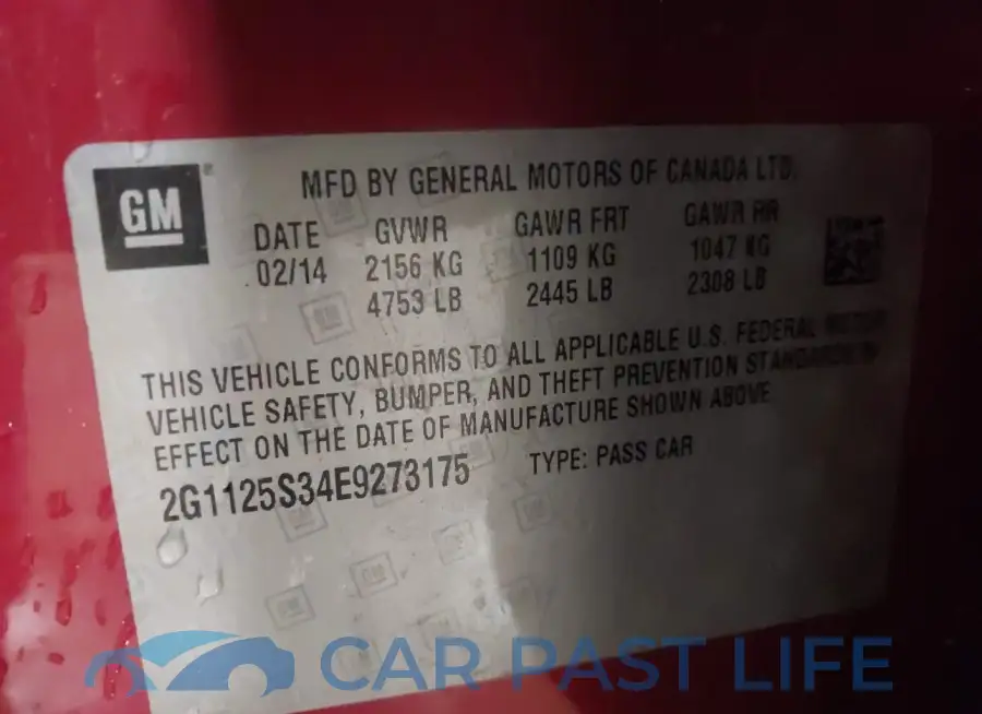 2G1125S34E9273175# 9