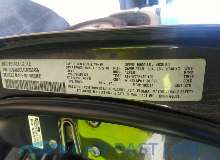 3C6UR5CL4LG250956# 9