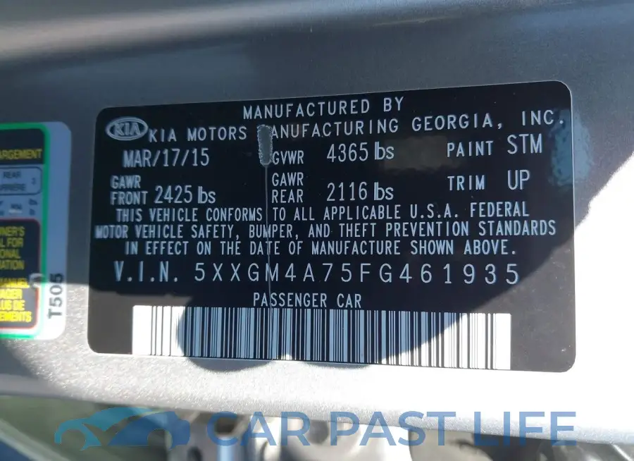 5XXGM4A75FG461935# 9