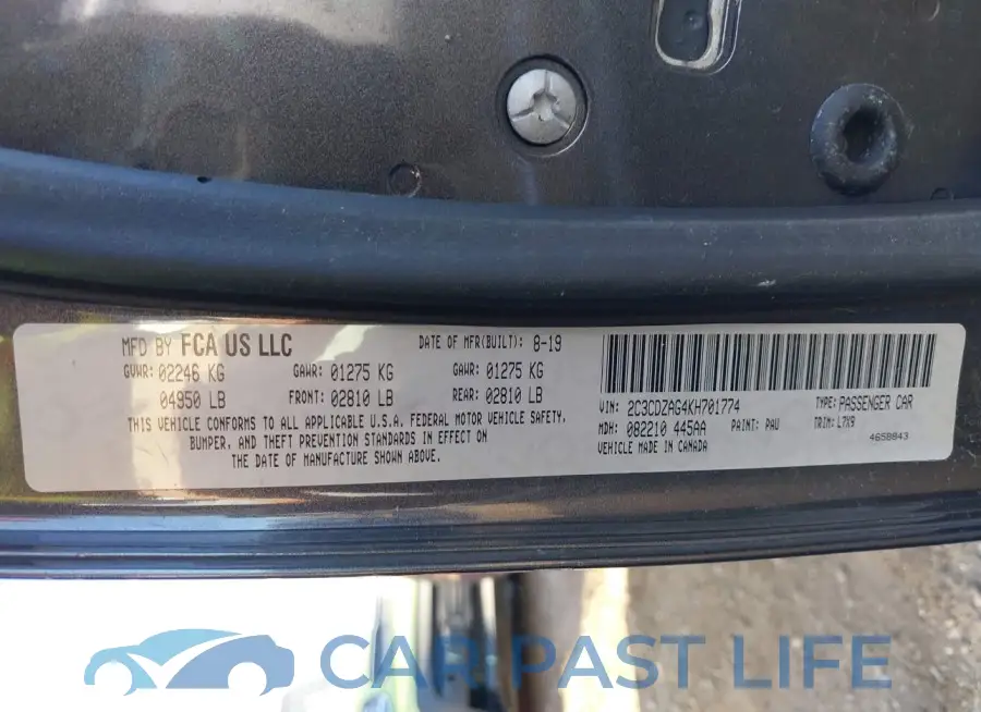 2C3CDZAG4KH701774# 9