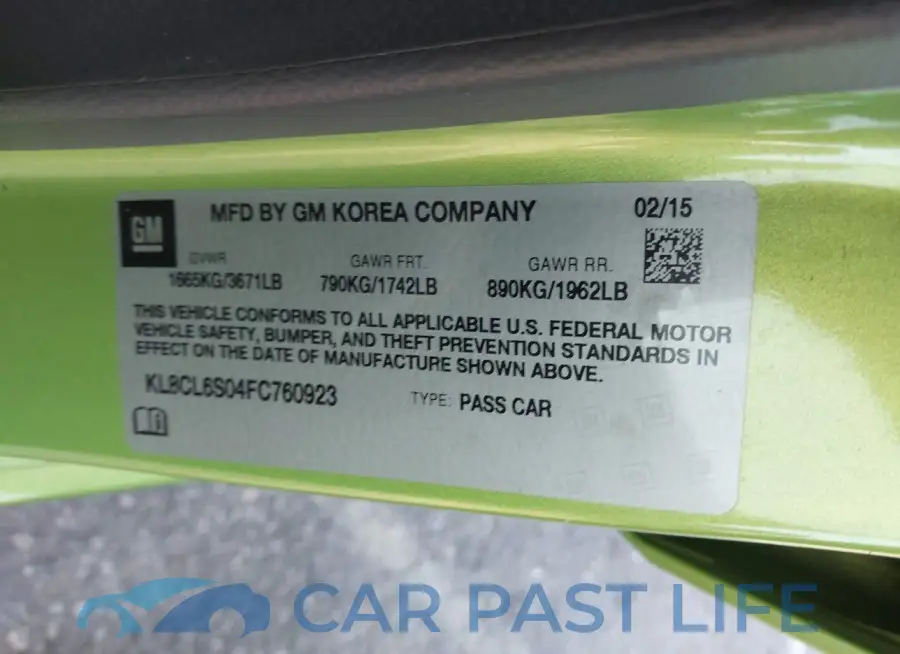 KL8CL6S04FC760923# 9
