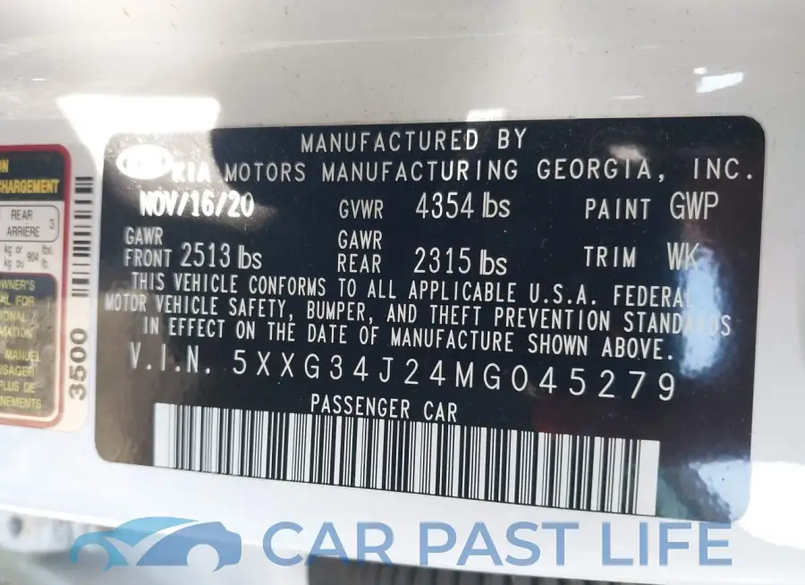 5XXG34J24MG045279# 9
