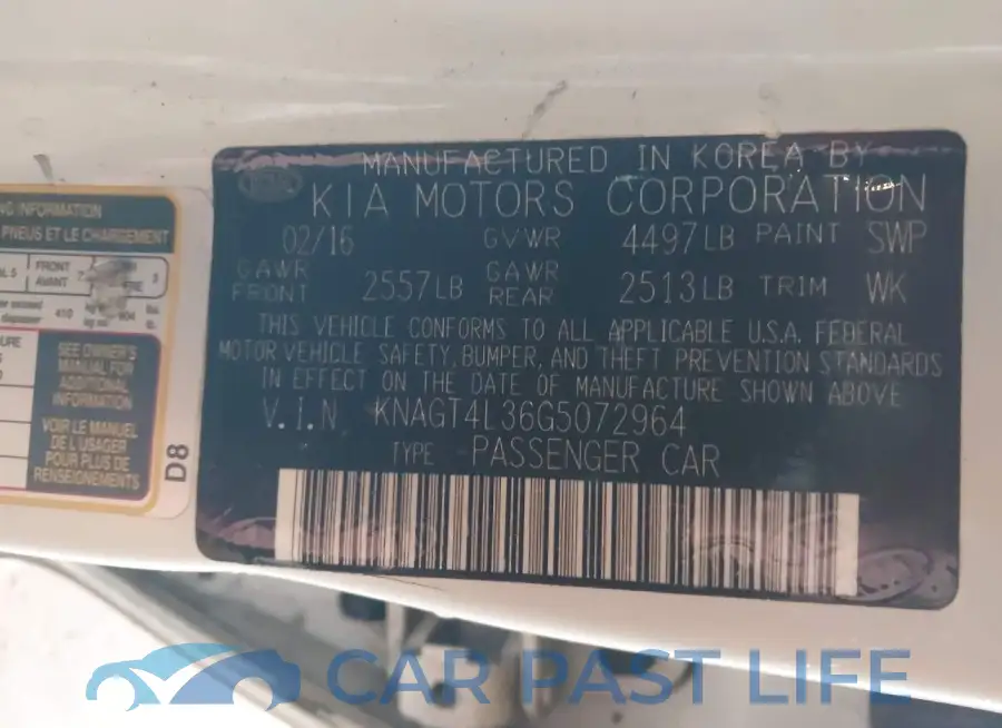 KNAGT4L36G5072964# 9