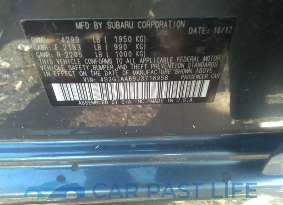 4S3GTAA69J3716958# 9
