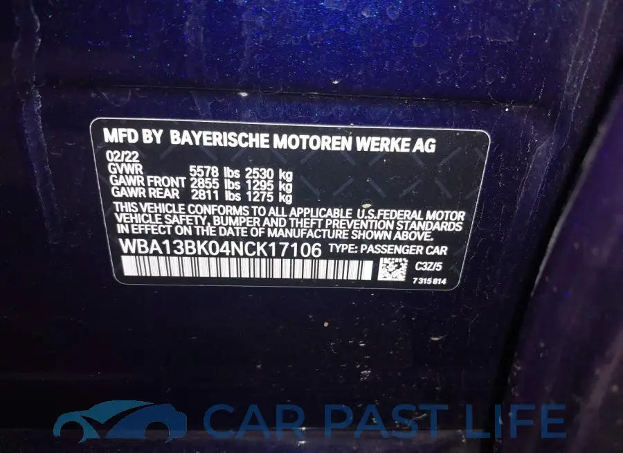 WBA13BK04NCK17106# 9