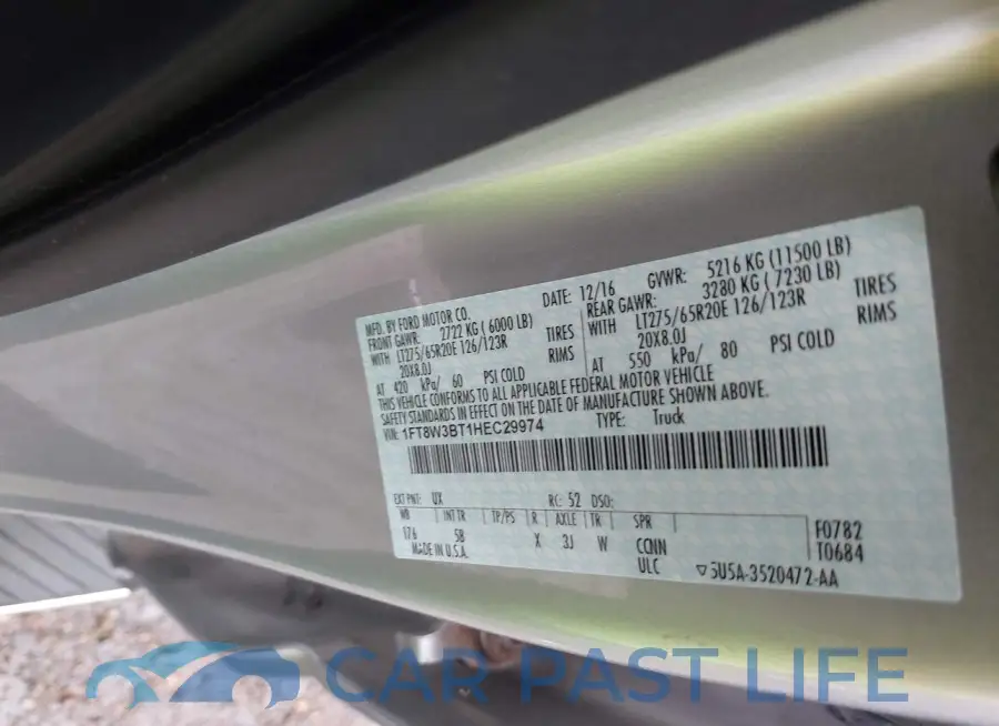 1FT8W3BT1HEC29974# 9